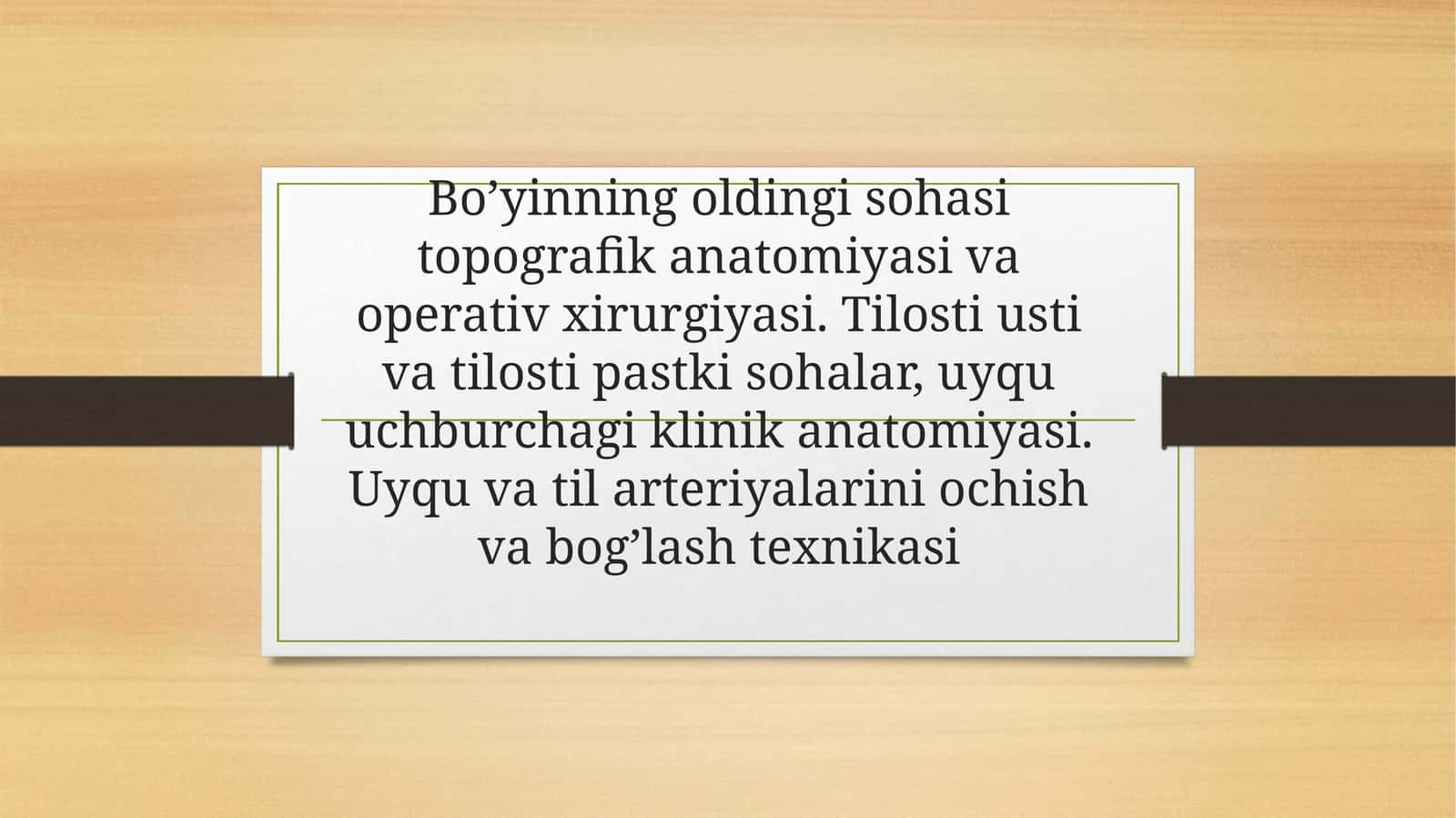 Bo’yinningoldingisohasi anatomiyasi va operativ xirurgiyasi 1
