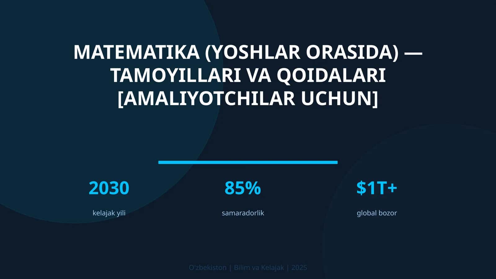 Matematika (yoshlar orasida) — tamoyillari va qoidalari [amaliyotchilar uchun] 1
