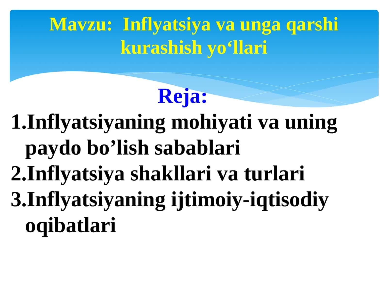 Inflyatsiya va unga qarshi kurashish yo‘llari 1