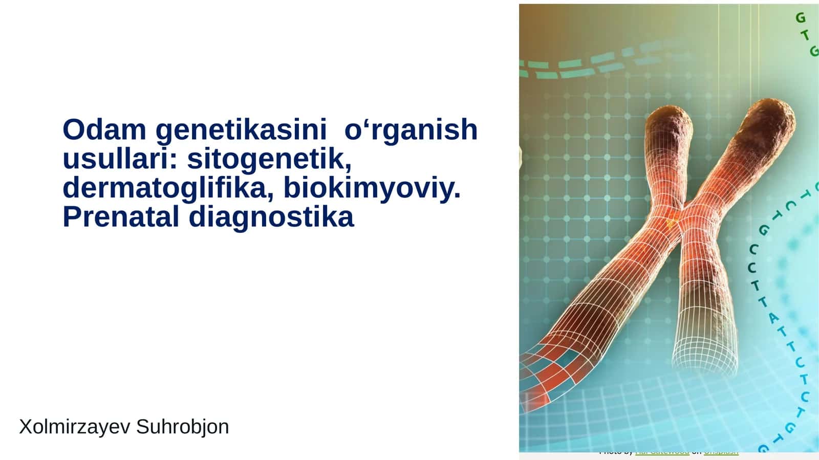 odam genetikasining oʻrganish usullari:sitogenetik,dermatoglifika,biokimyoviy. 1