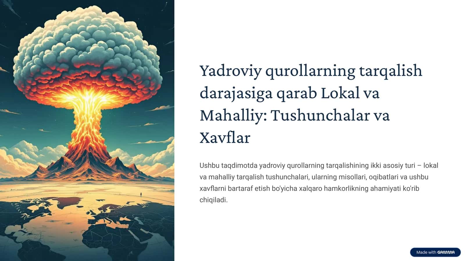 Yadroviy qurollarning tarqalish darajasiga qarab Lokal va Mahalliy: Tushunchalar va Xavflar 1
