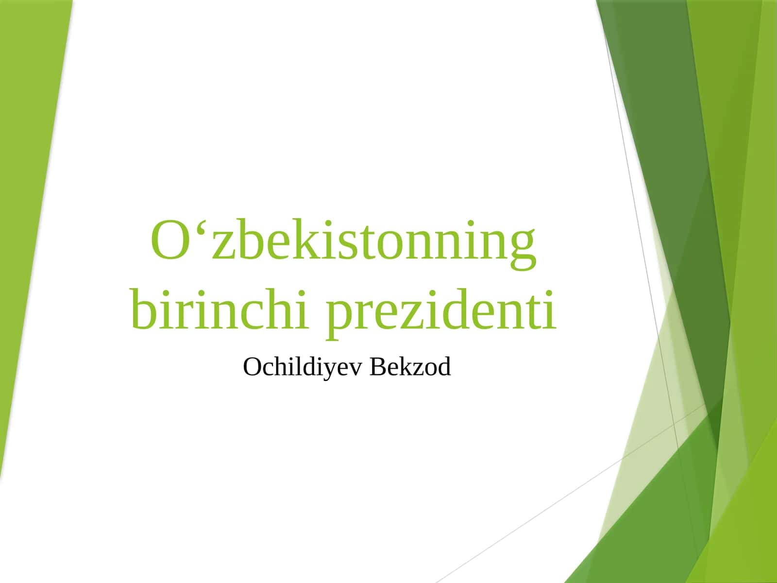 O‘zbekistonning birinchi prezidenti 1