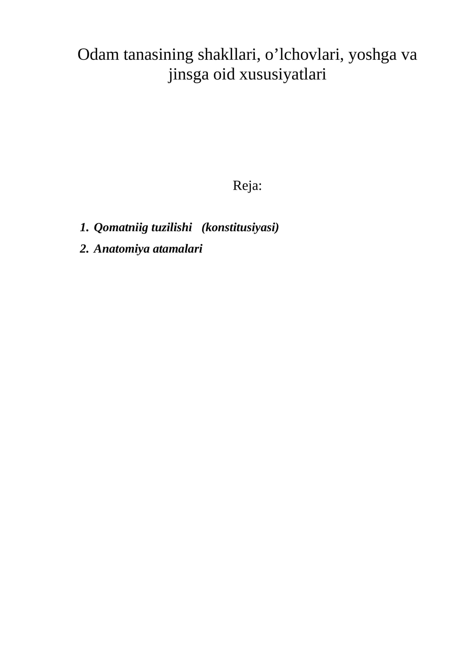 Odamlar anatomiyasi 1
