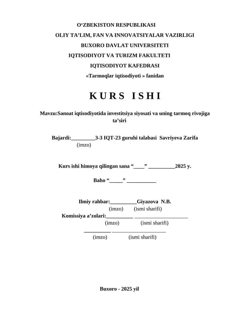 Tarmoqlar iqtisodiyoti 1