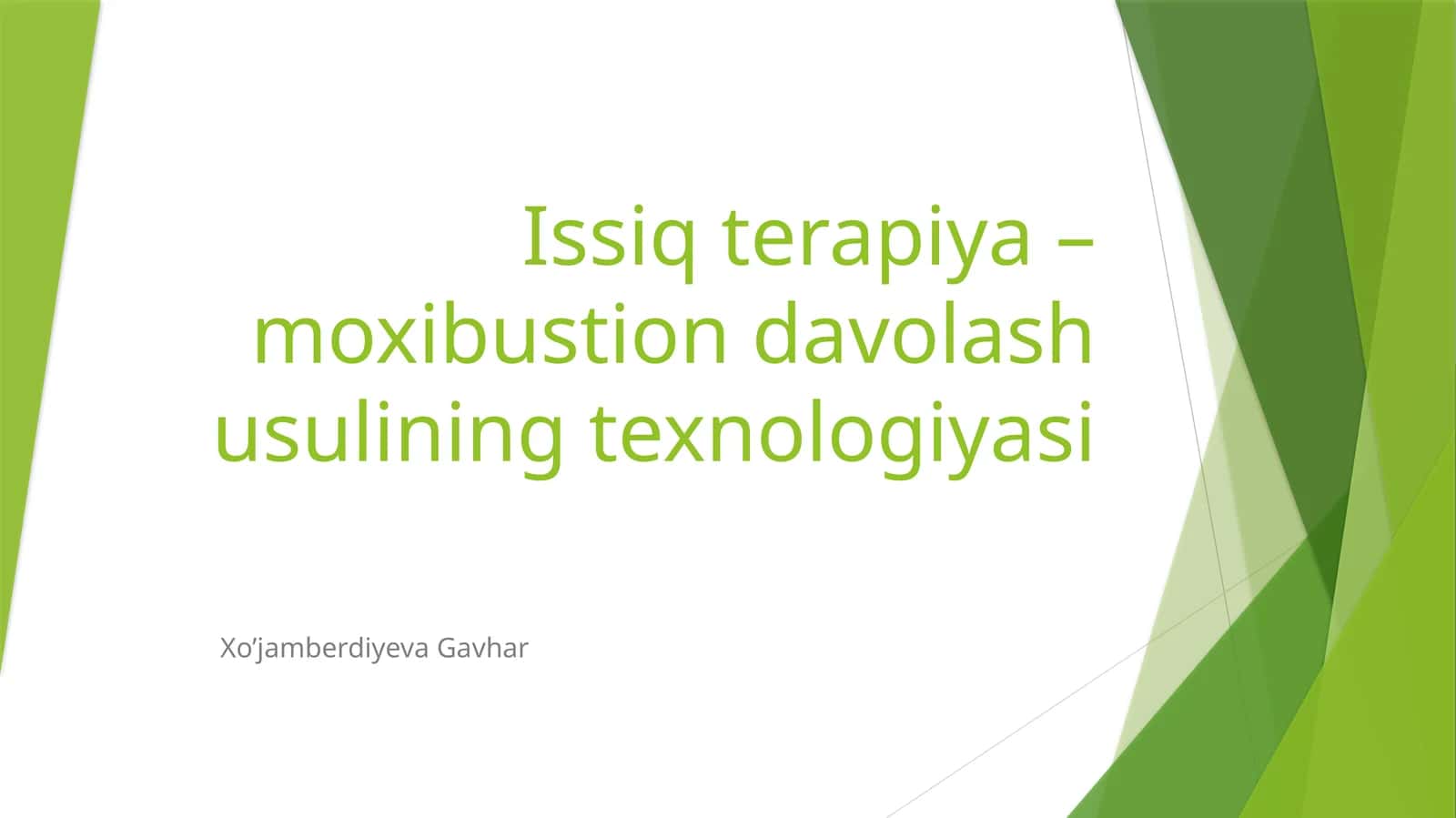Moxibustion Terapiya 1