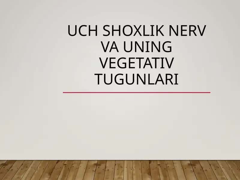Uch Shoxlik Nerv va Uning Vegetativ Tugunlari 1