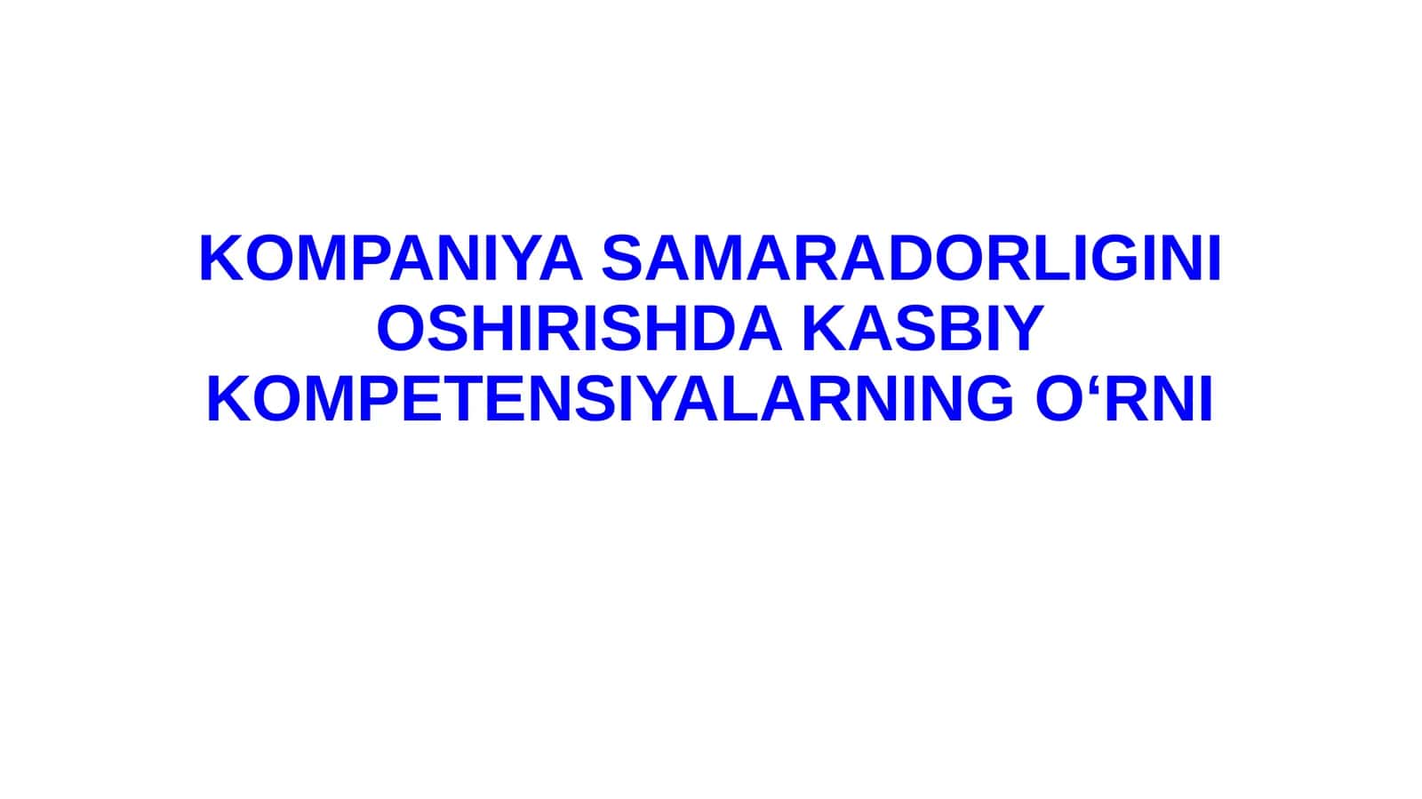 Kasbiy kompetensiyalar 1
