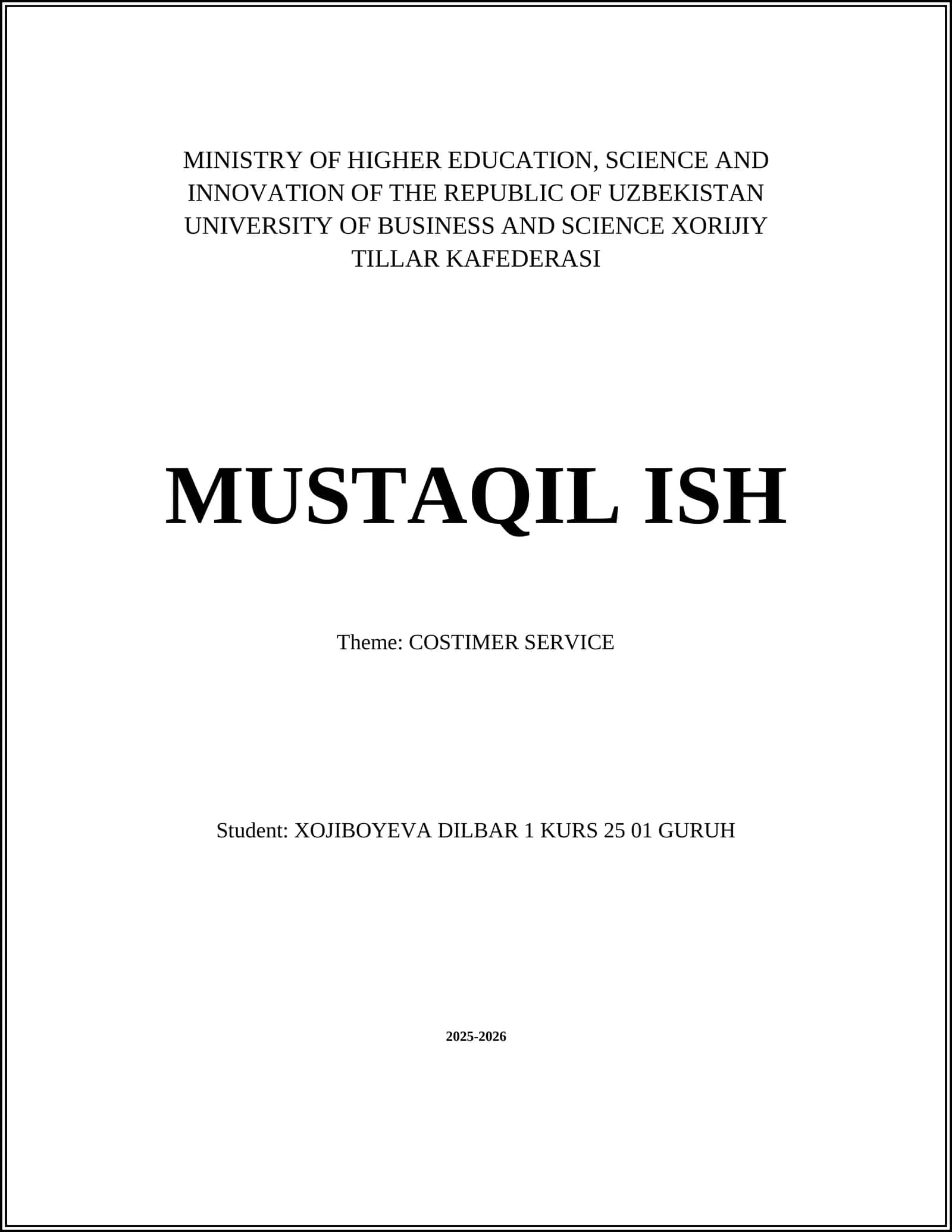 COSTIMER SERVICE 1