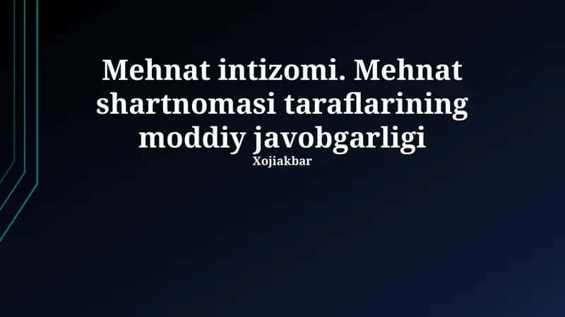 Mehnat intizomi 1