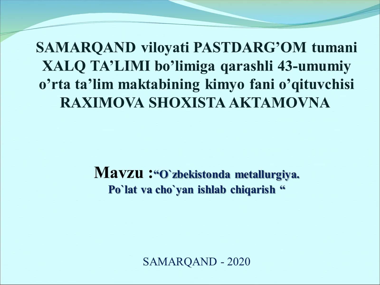 Metallurgik pechlar va ularda boradigan jarayonlar 1