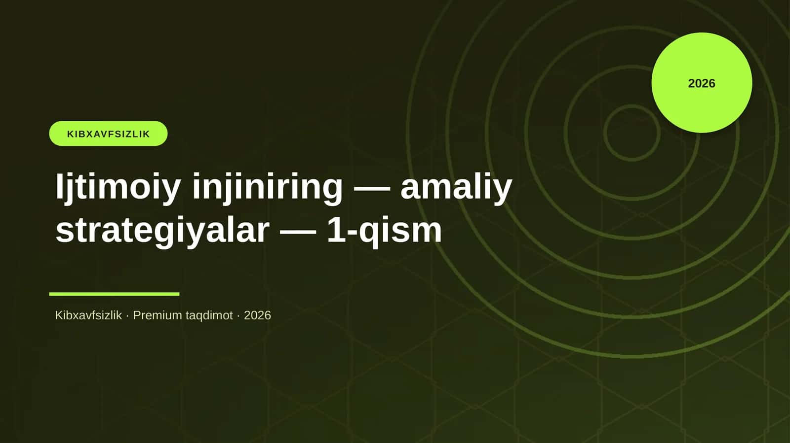 Ijtimoiy injiniring — amaliy strategiyalar — 1-qism 1