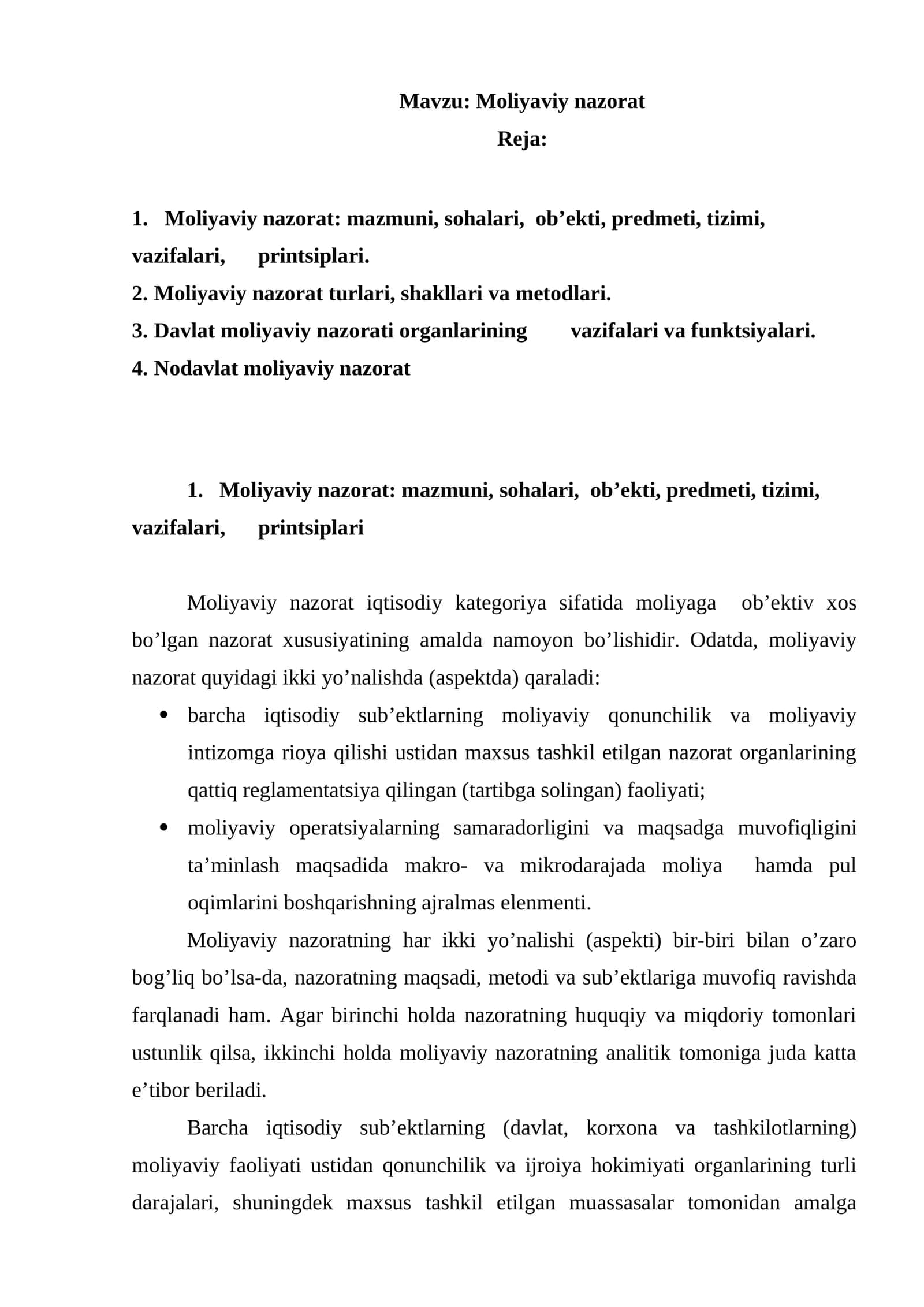 Moliyaviy nazorat 1