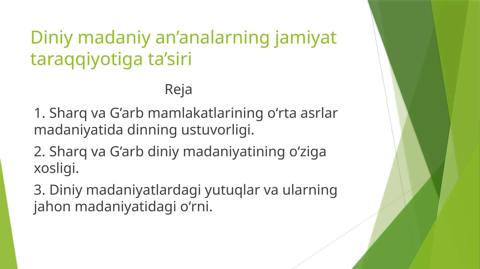 Diniy madaniy an’analarning jamiyat      taraqqiyotiga ta’siri 1