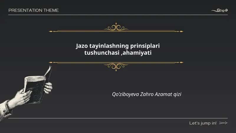 Jazo tayinlashning prinsiplari tushunchasi,ahamiyati 1