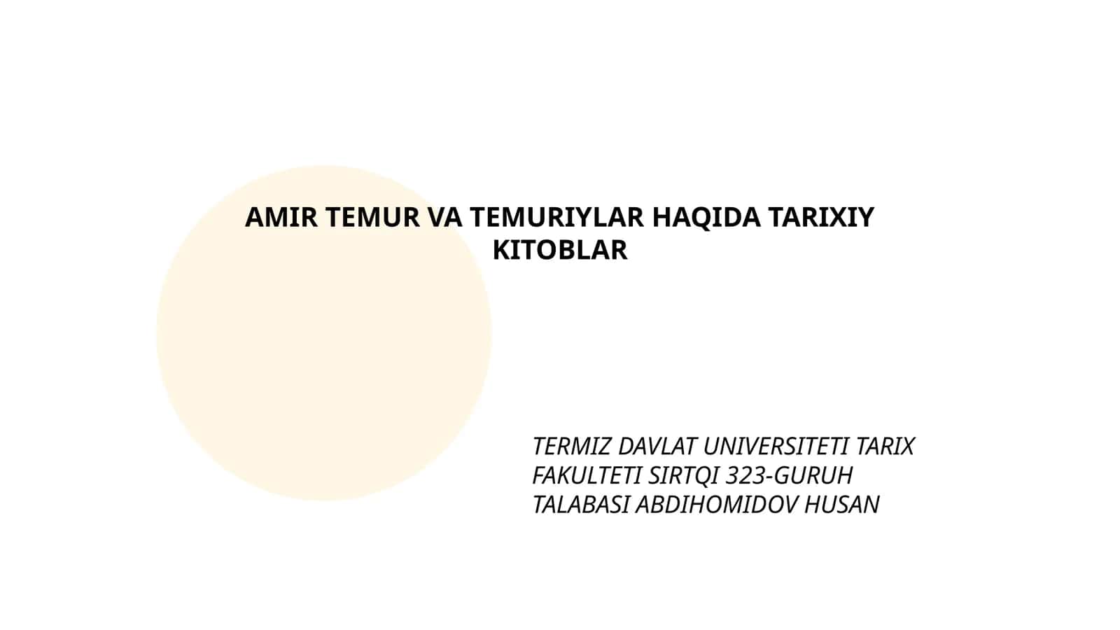 AMIR TEMUR VA TEMURIYLAR HAQIDA TARIXIY KITOBLAR 1