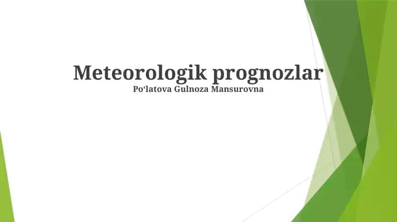 Ob-havo prognozlarining qo'llanilishi 1