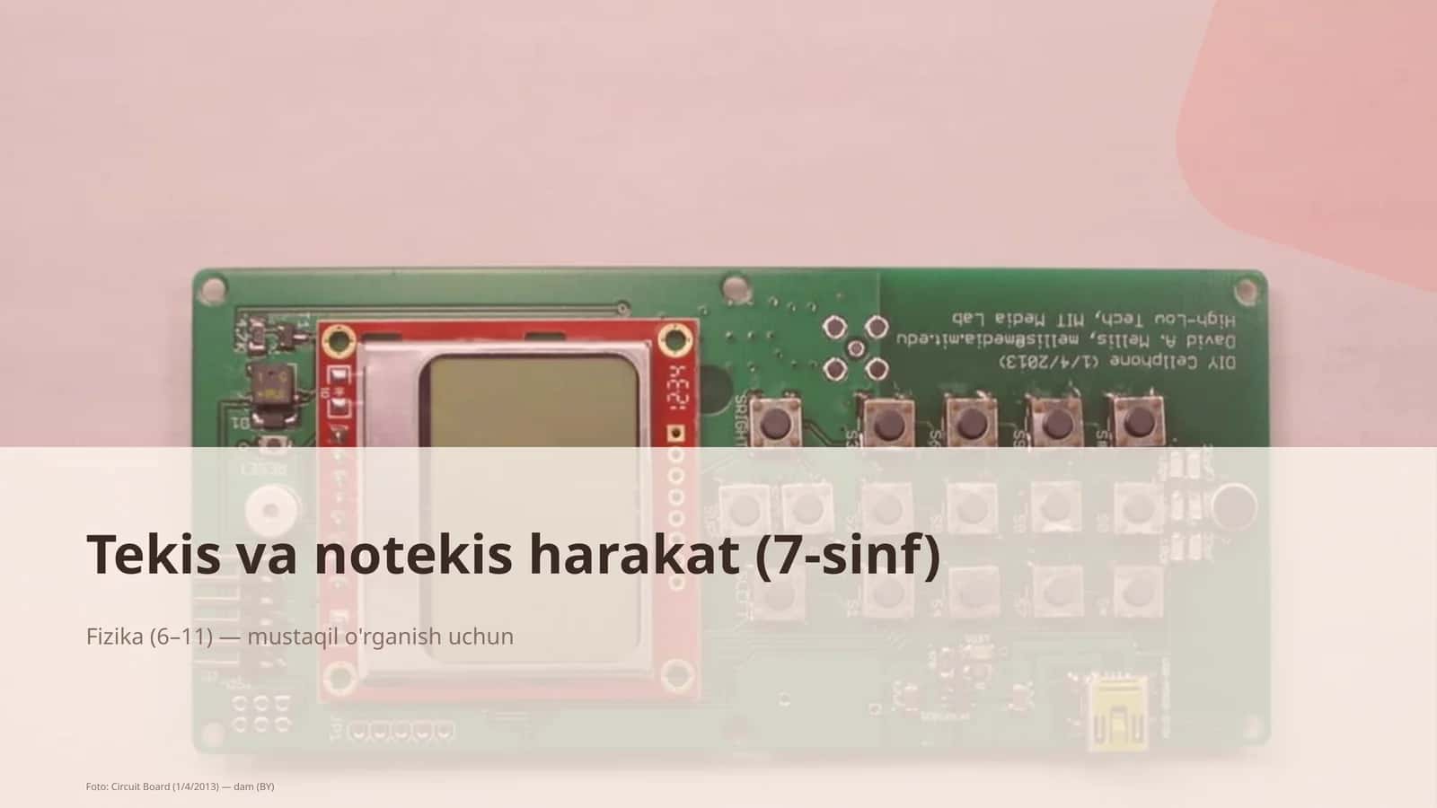 Tekis va notekis harakat (7-sinf) 1
