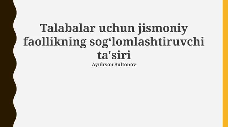 Talabalar uchun jismoniy faollikning sog‘lomlashtiruvchi ta'siri 1