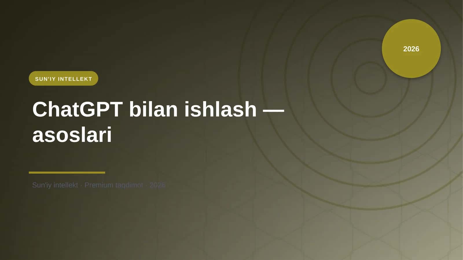 ChatGPT bilan ishlash — asoslari 1