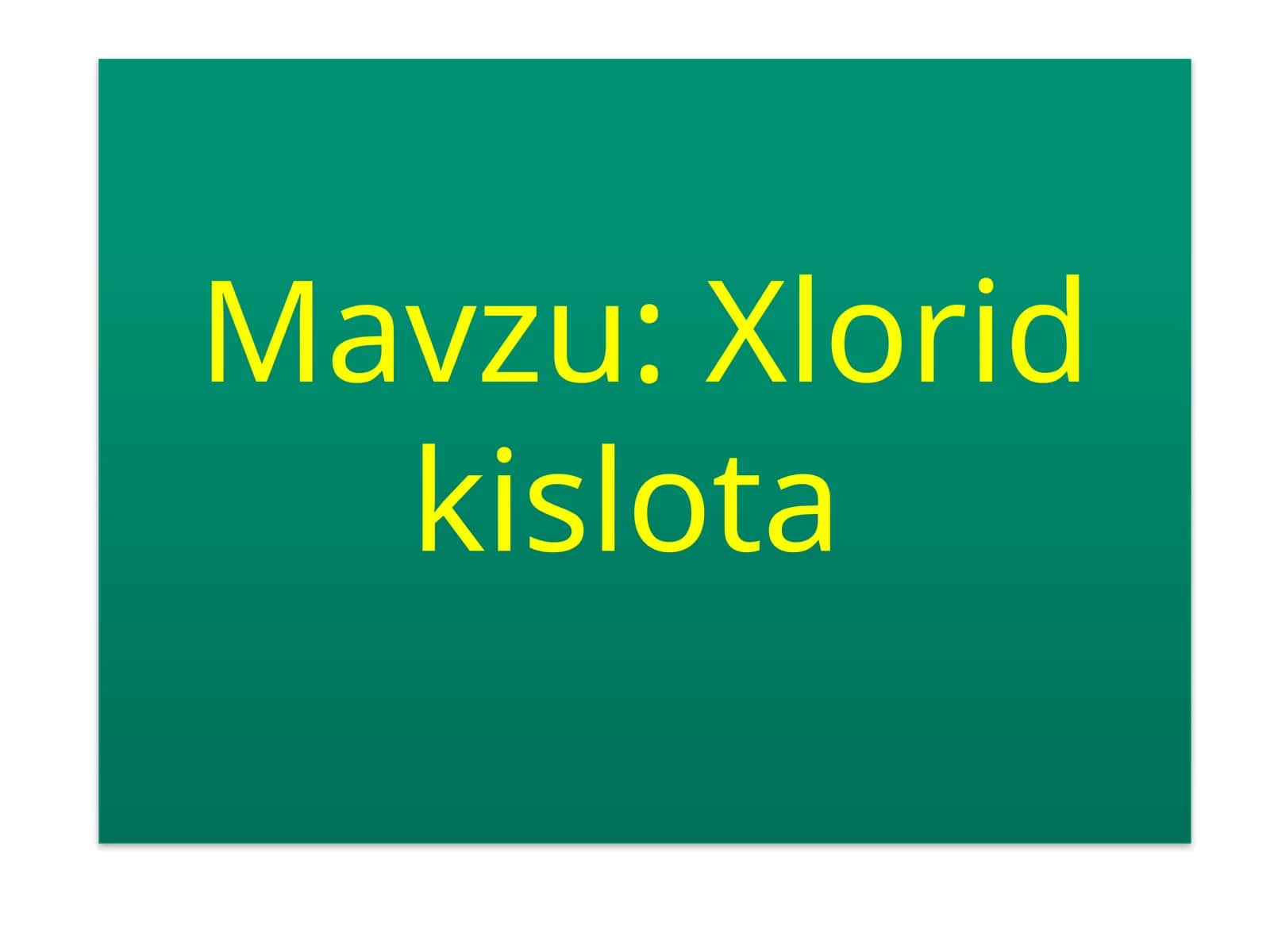 Xloridkislota 1