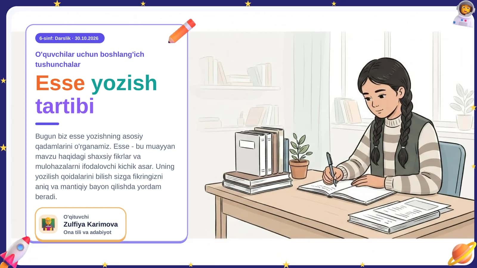 Esse yozish tartibi 1