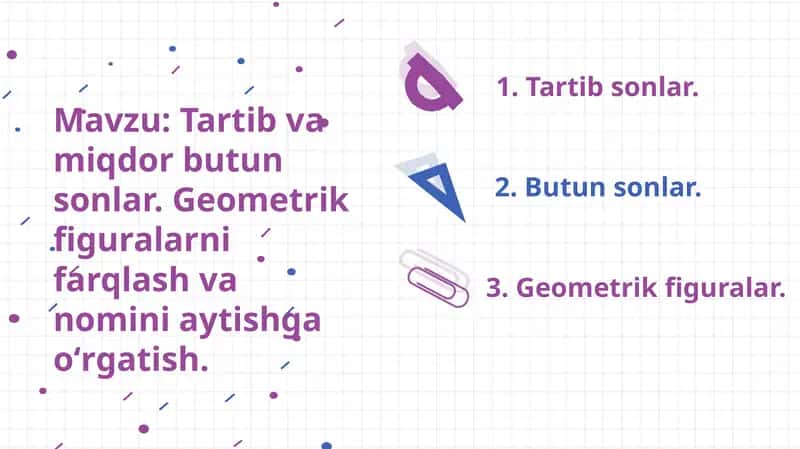 Tartib va miqdor butun sonlari 1
