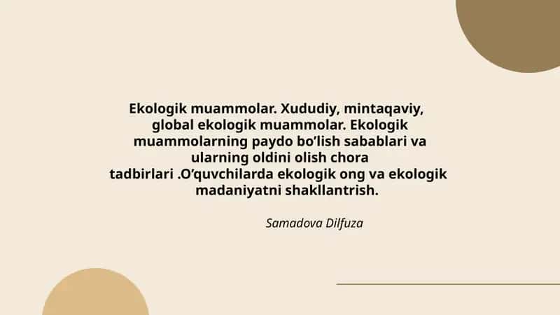 Ekologik muammolar 1