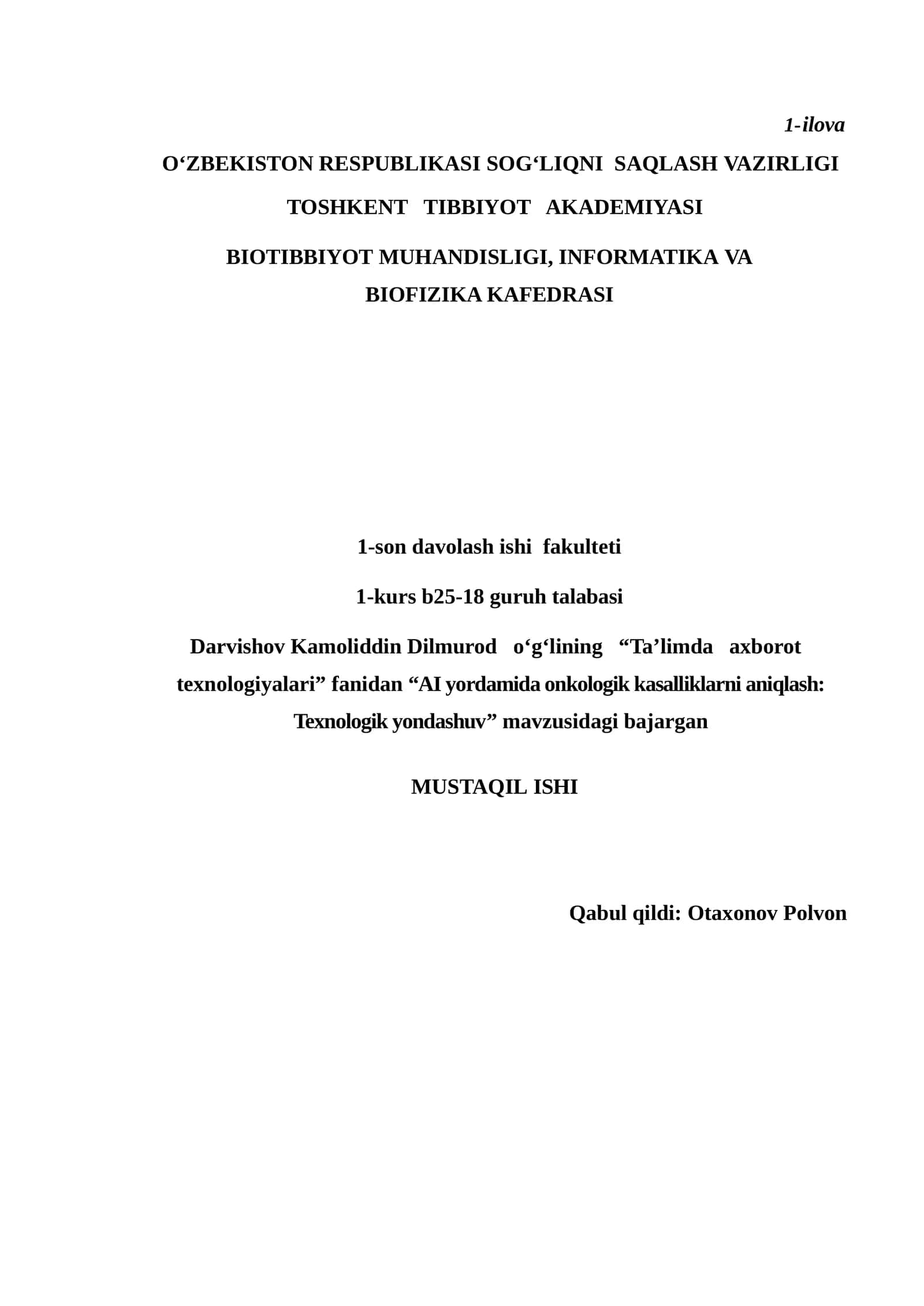 AI yordamida onkologik kasalliklarni aniqlash: Texnologik yondashuv 1