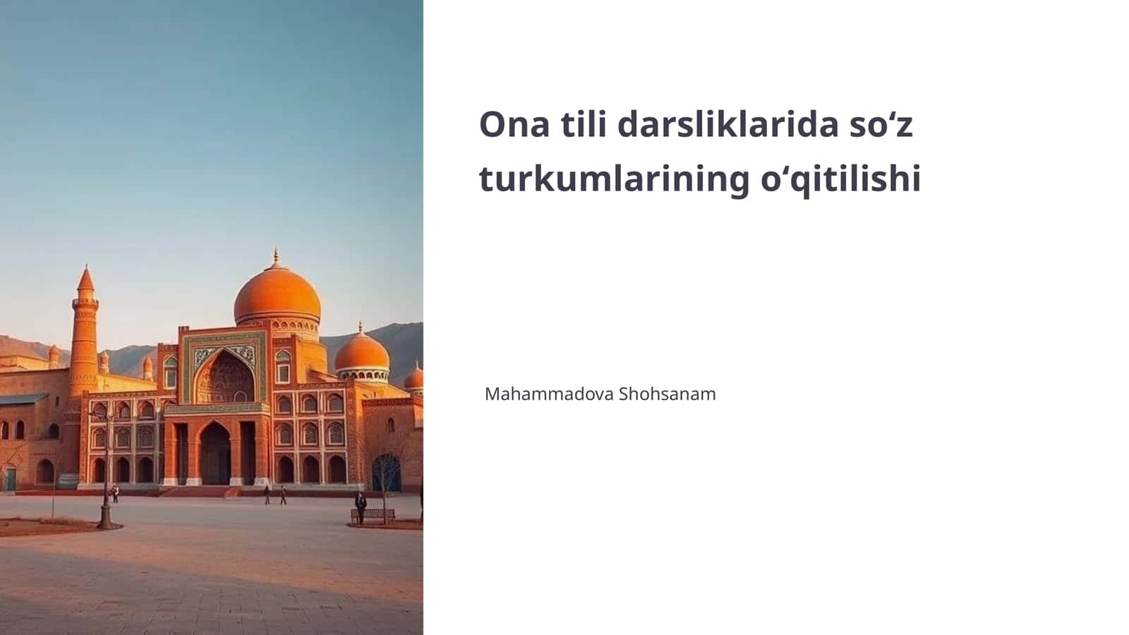 Ona tili darsliklarida soʻz turkumlarining oʻqitilishi 1