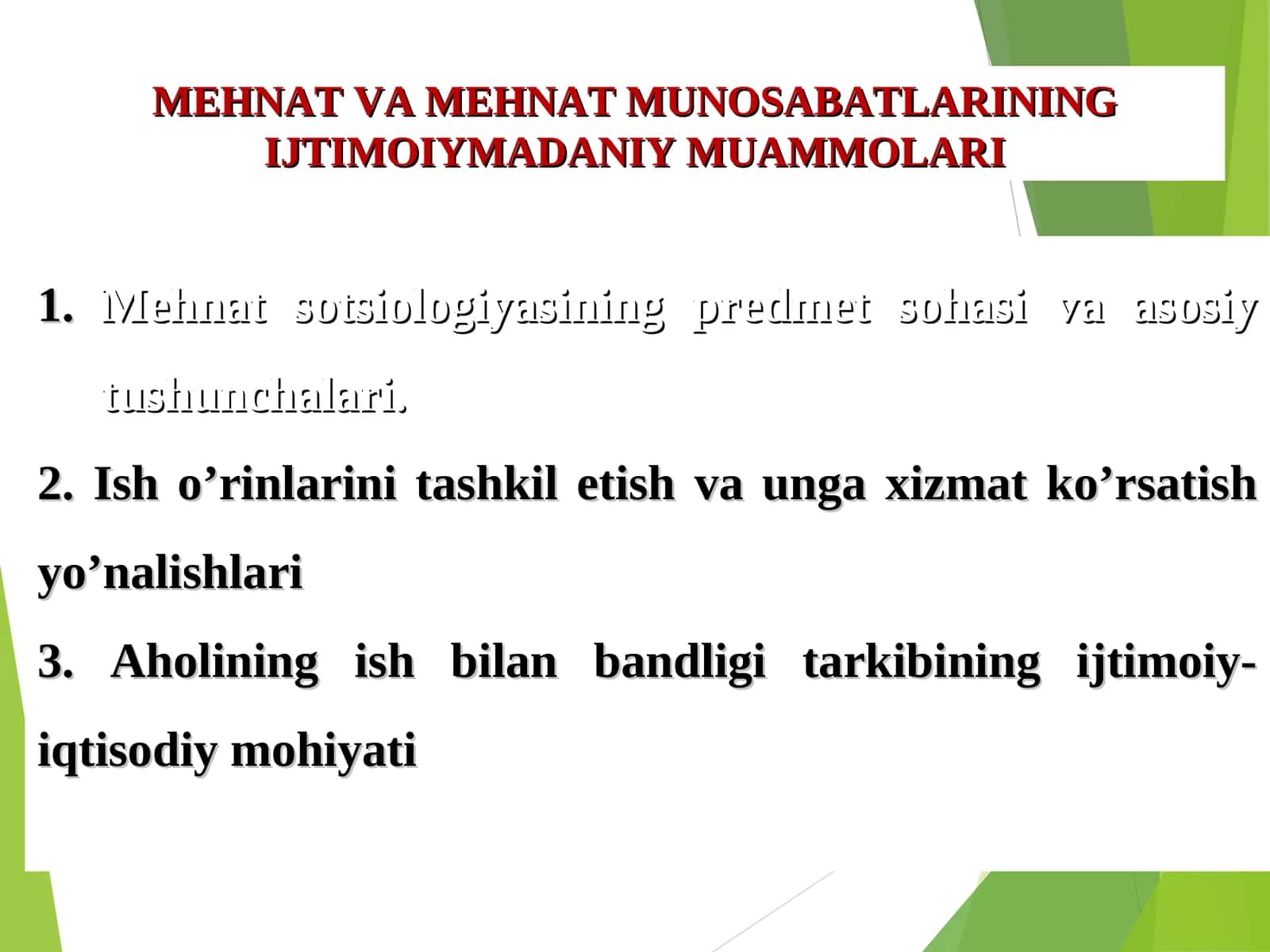 Mehnat va Mehnat Munosabatlari Ijtimoiymadaniy Muammolari 1