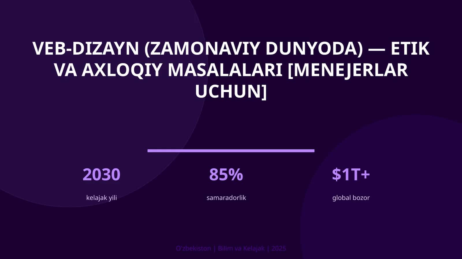 VEB-DIZAYN (ZAMONAVIY DUNYODA) — ETIK VA AXLOQIY MASALALARI [MENEJERLAR UCHUN] 1