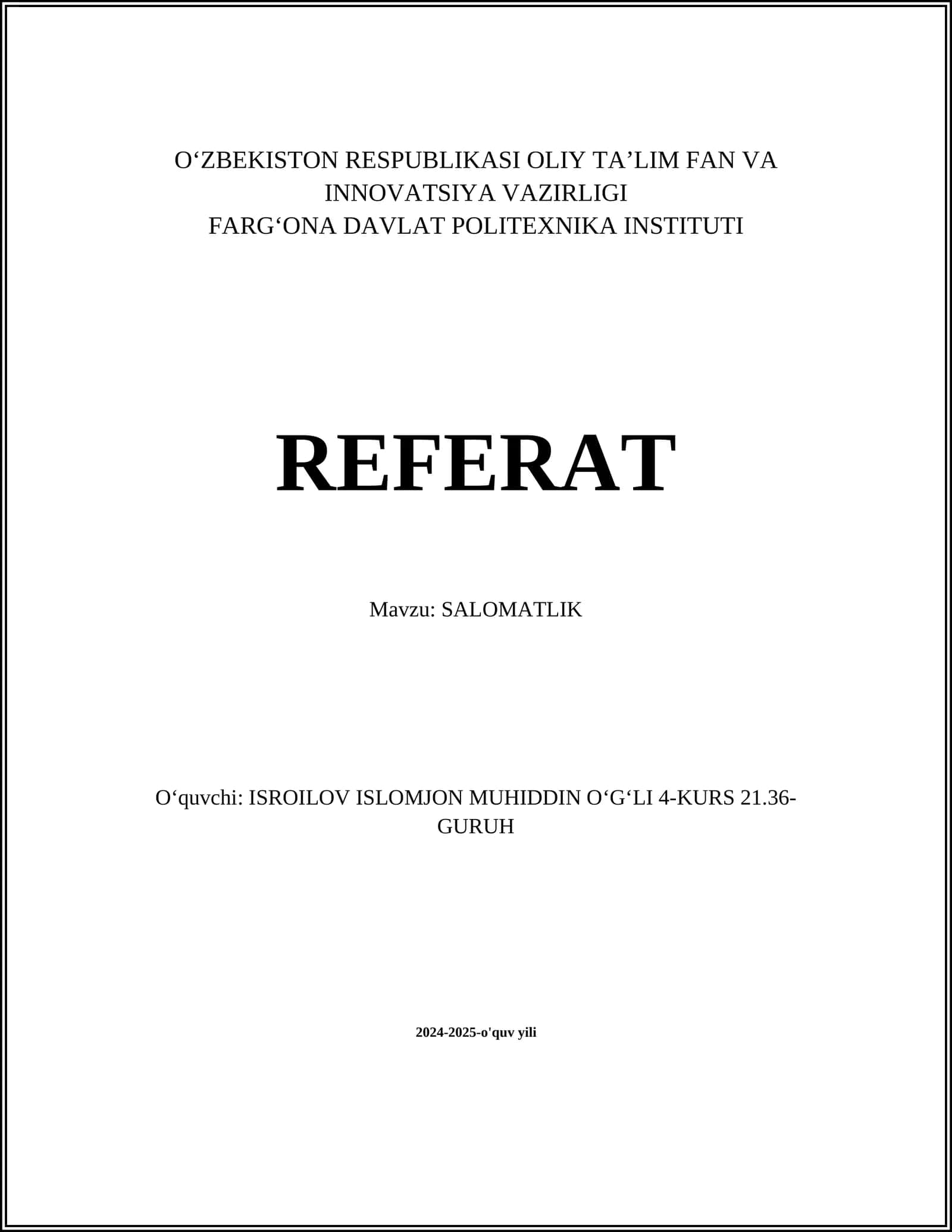 SALOMATLIK 1