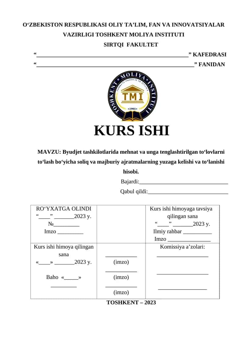 Byudjet tashkilotlarida mehnat va unga tenglashtirilgan to‘lovlarni to‘lash bo‘yicha soliq va majburiy ajratmalarning yuzaga kelishi va to‘lanishi hisobi 1