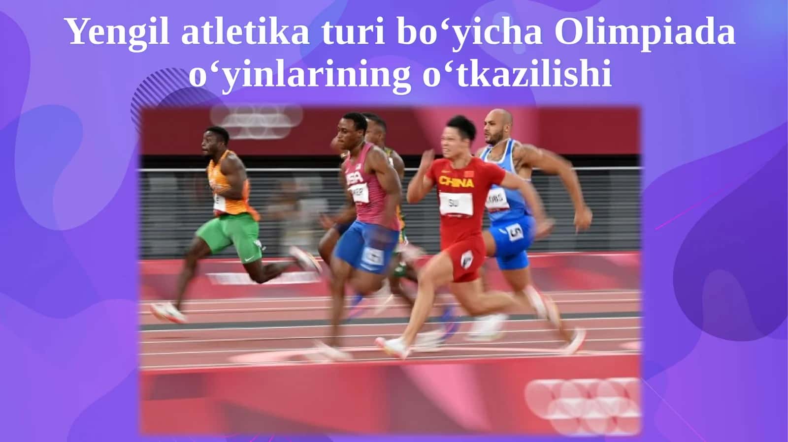 Yengil atletika turib o‘yicha Olimpiada o‘yinlarining o‘tkazilishi 1