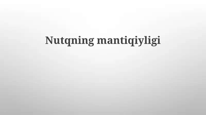 Nutqningmantiqiyligi 1