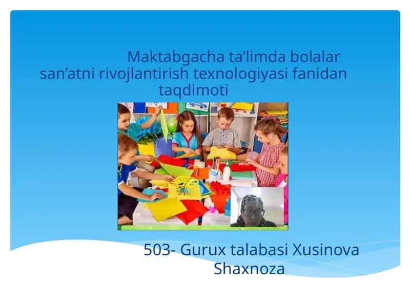 Tasviriy faoliyatga o'rgatish fanining maqsadi 1