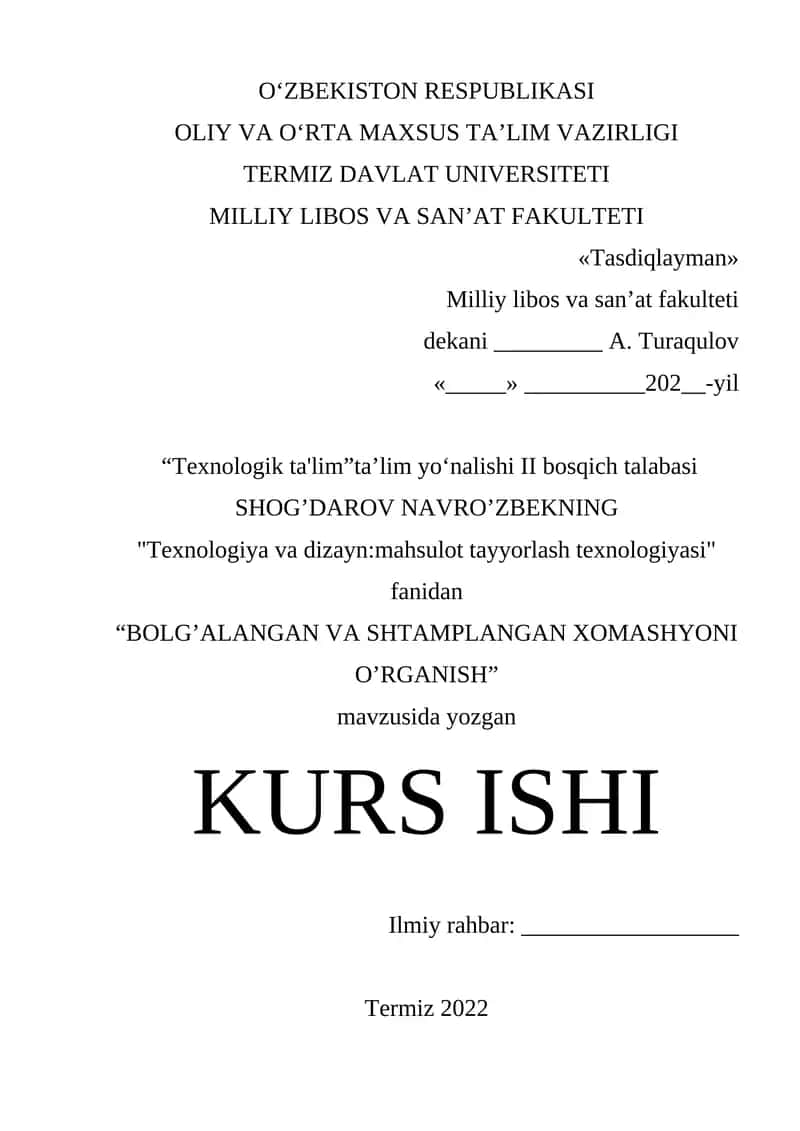 BOLG’ALANGAN VA SHTAMPLANGAN XOMASHYONI O’RGANISH 1