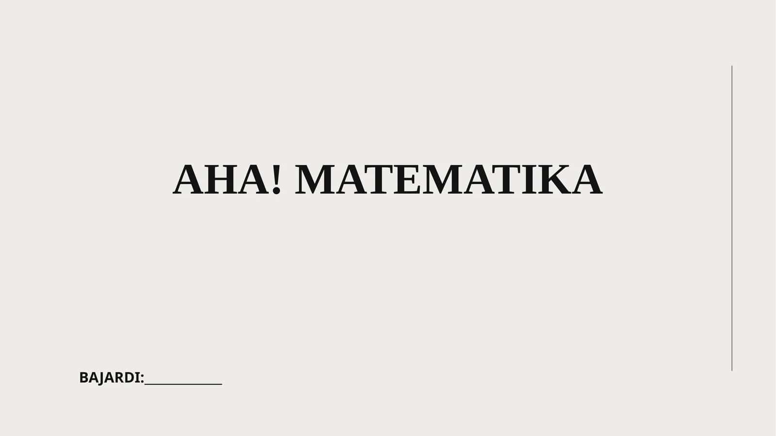 AHA! Matematika 1