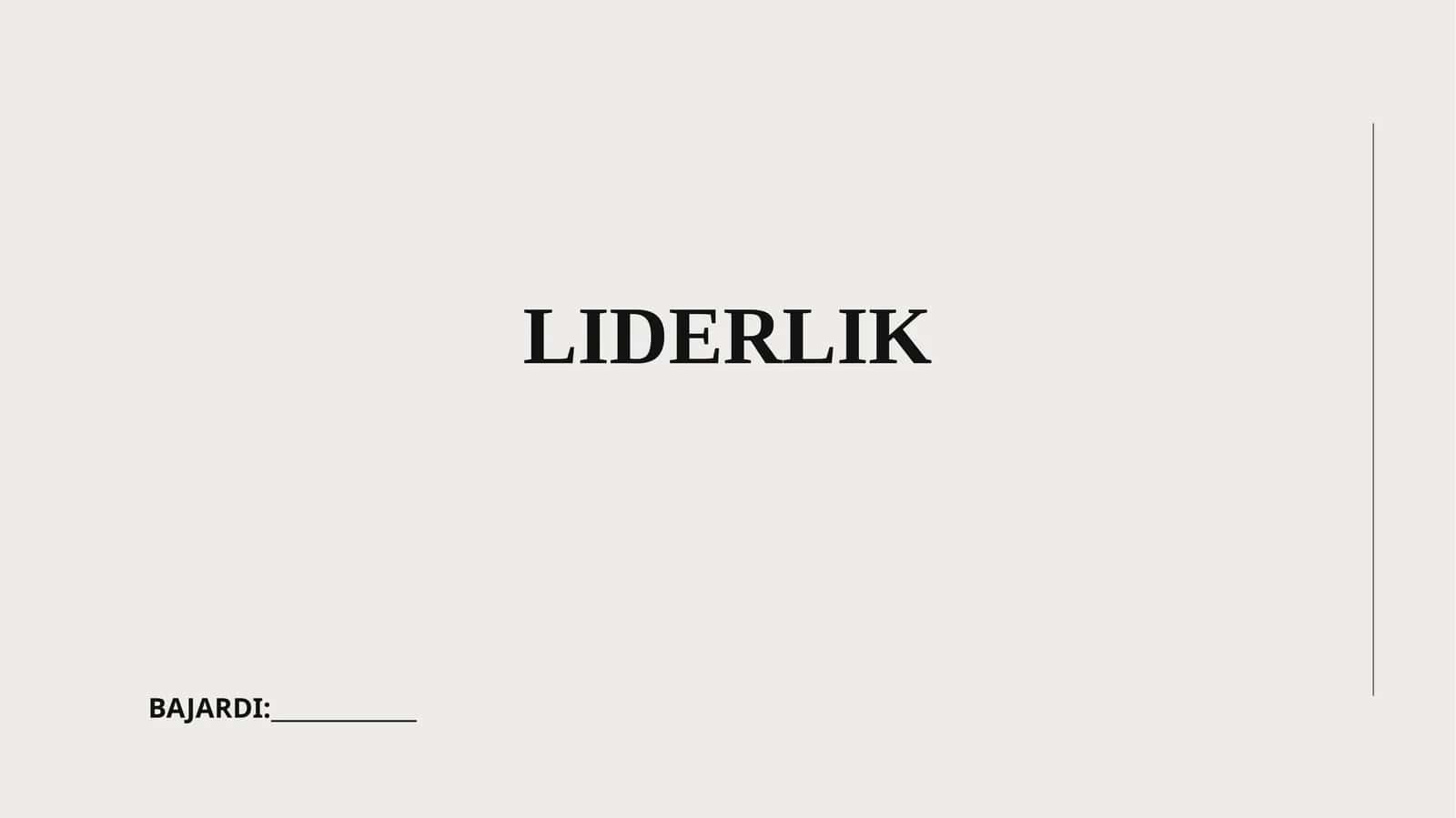Liderlik 1
