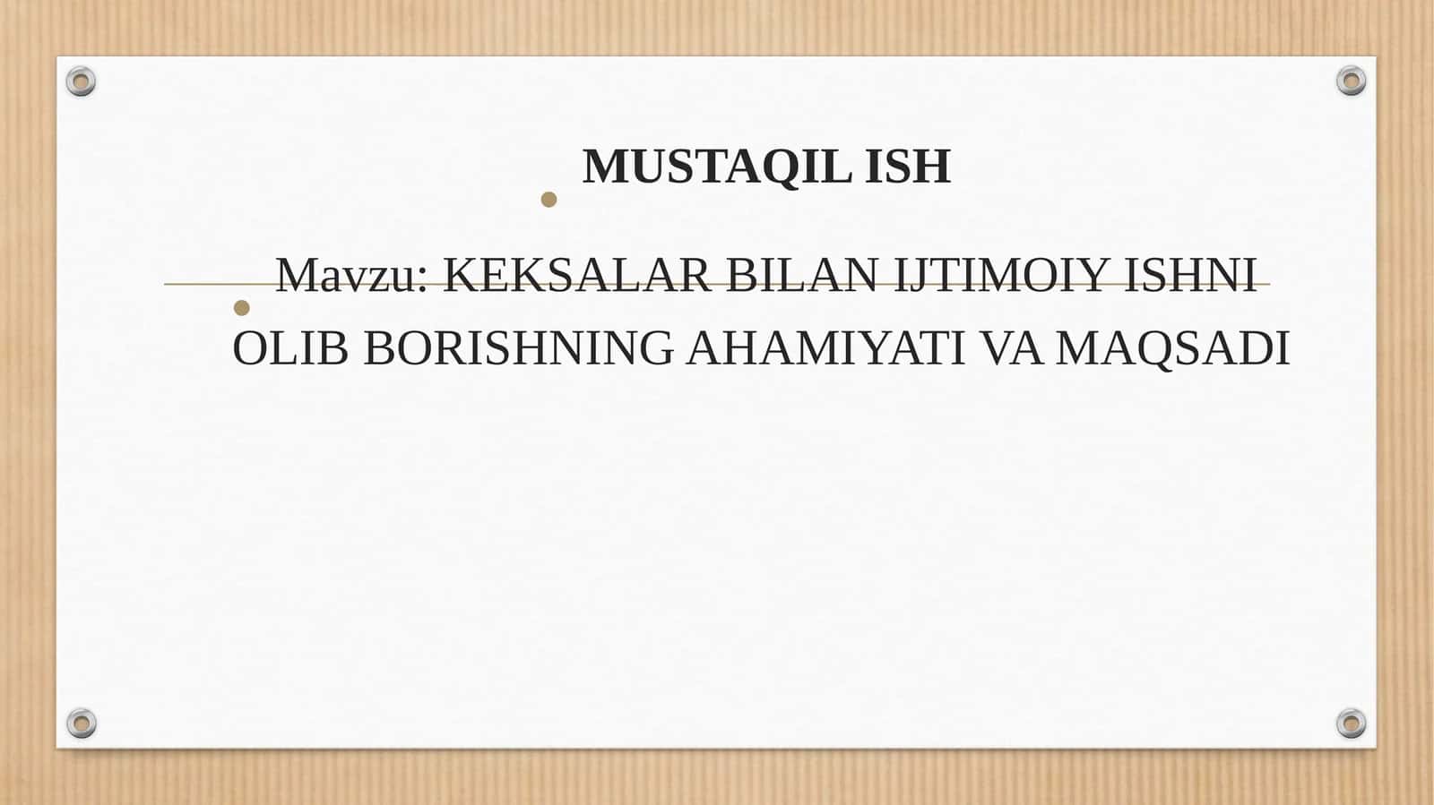 KEKSALAR BILAN IJTIMOIY ISHNI OLIB BORISHNING AHAMIYATI VA MAQSADI 1