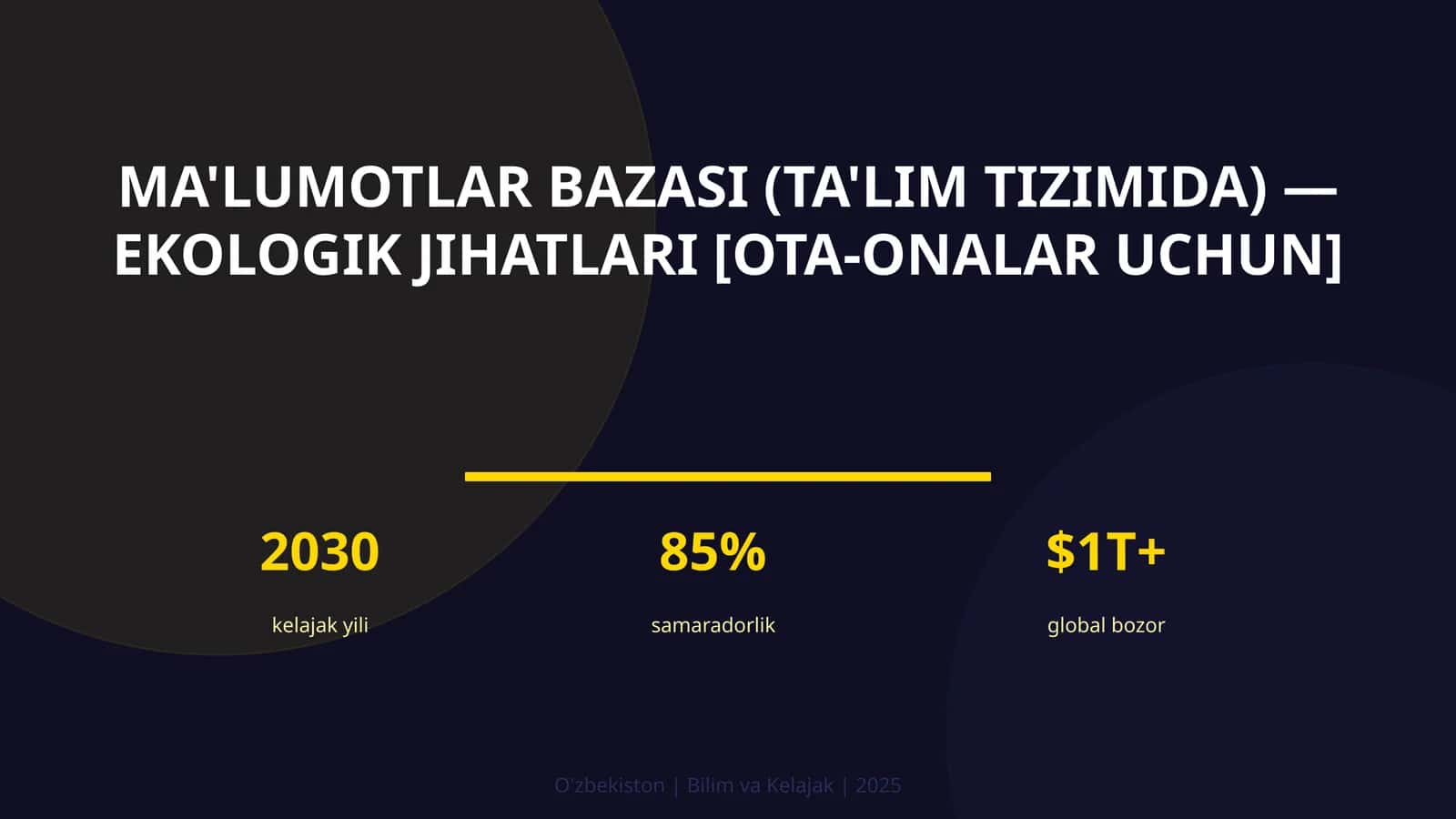 Ma'lumotlar bazasi (ta'lim tizimida) — ekologik jihatlari [ota-onalar uchun] 1