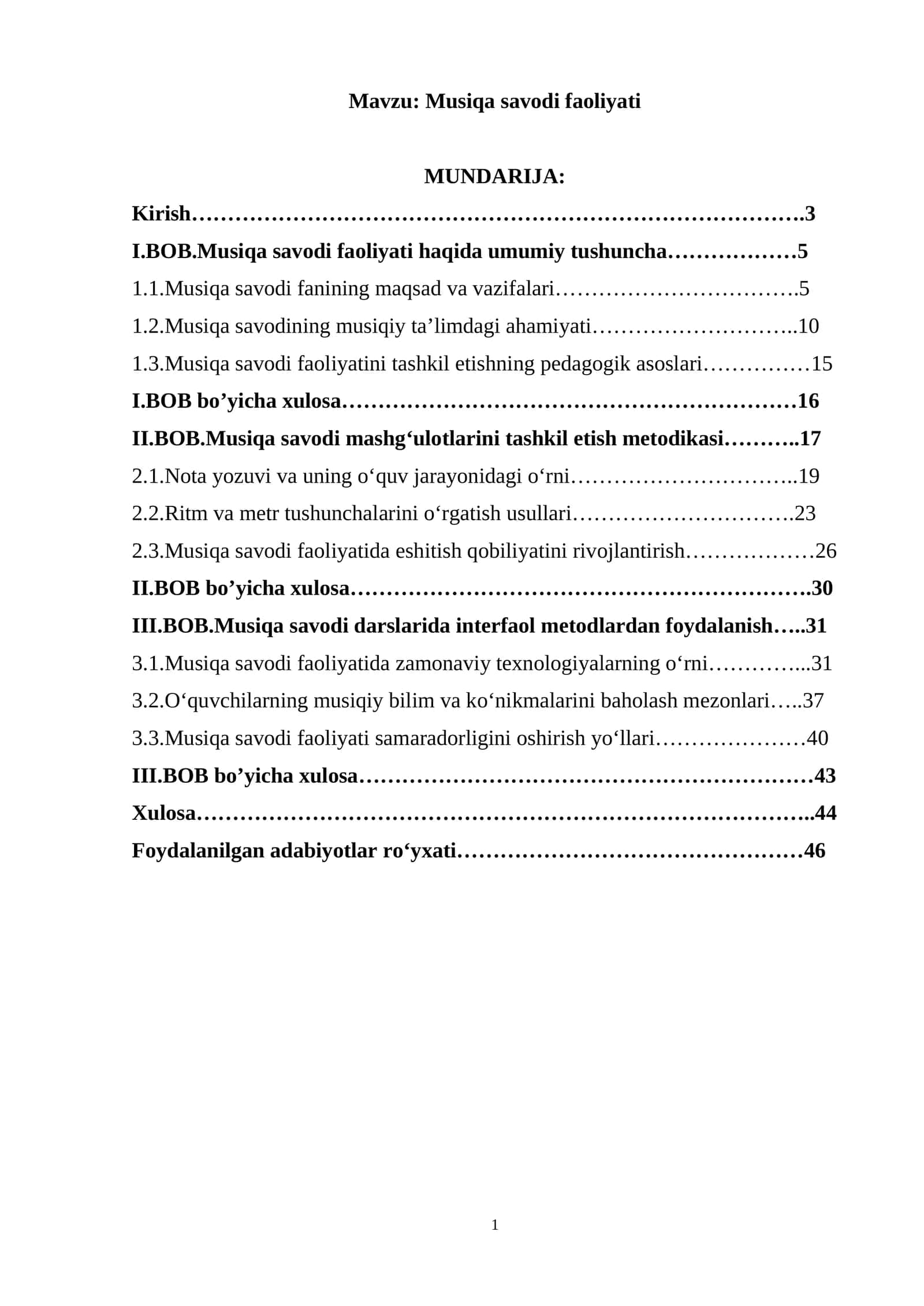 Musiqa savodi faoliyati 1