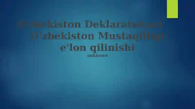 Oʻzbekiston mustaqillik deklaratsiyasi