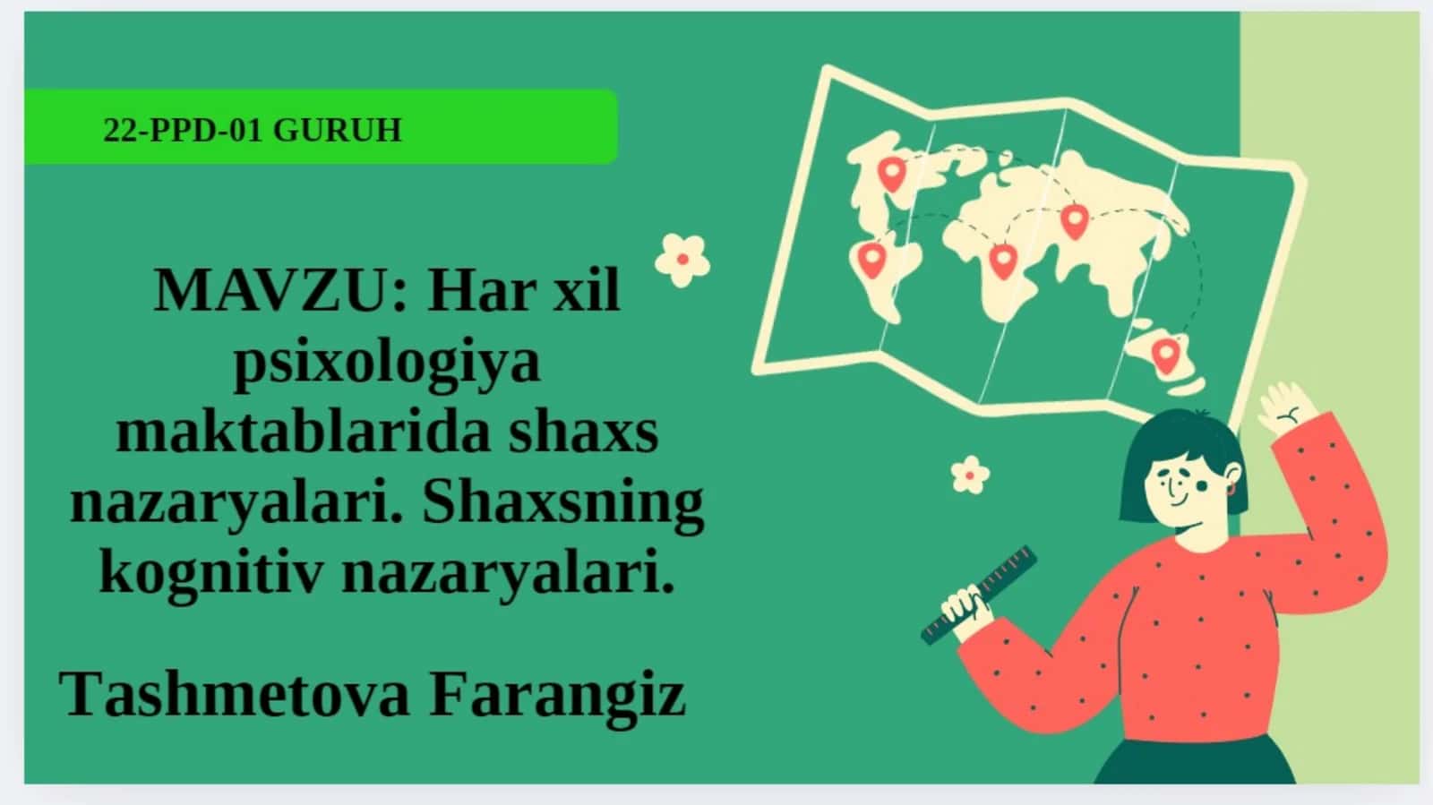 Har xil psixologiya maktablarida shaxs nazaryalari. Shaxsning kognitiv nazaryalari. 1