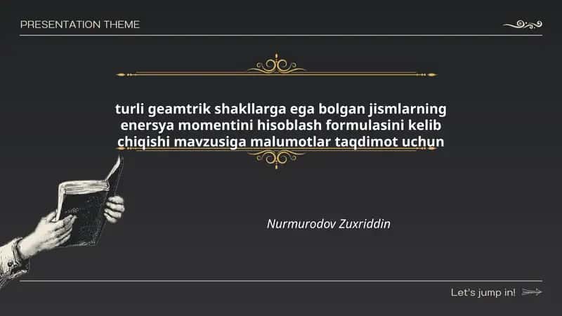 Inertsiya momenti (energiya momenti) tushunchasi va fizik maʼnosi 1