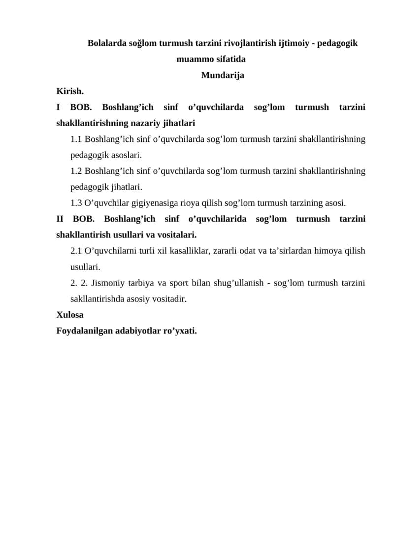 Bolalarda soğlom turmush tarzini rivojlantirish 1