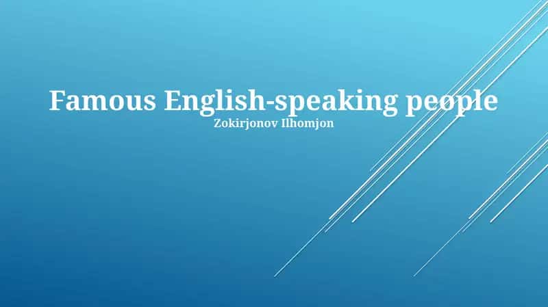 Famous English-speaking people 1