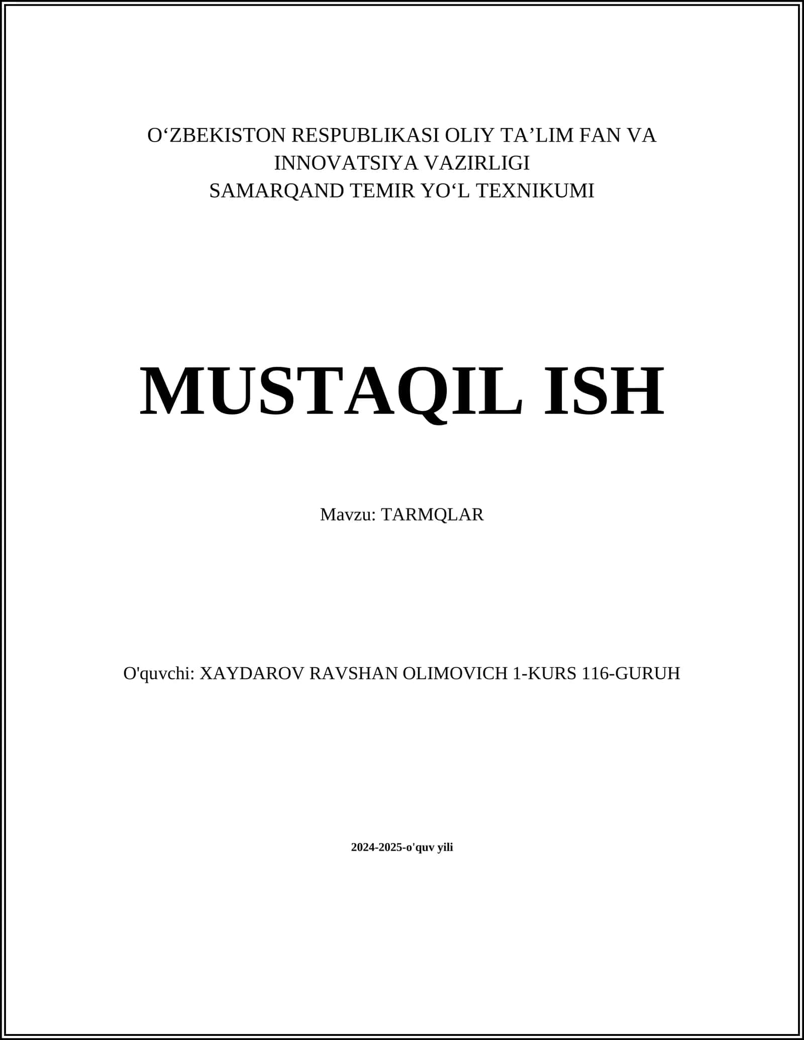 TARMQLAR 1