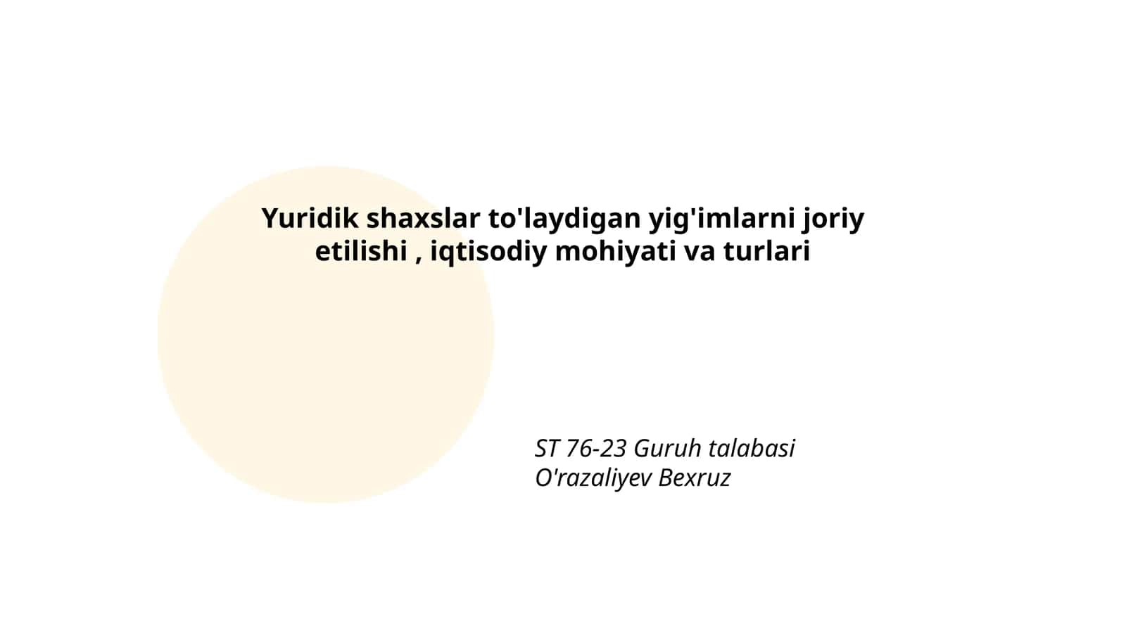 Yuridik shaxslar to'laydigan yig'imlarni joriy etishning huquqiy asoslari 1