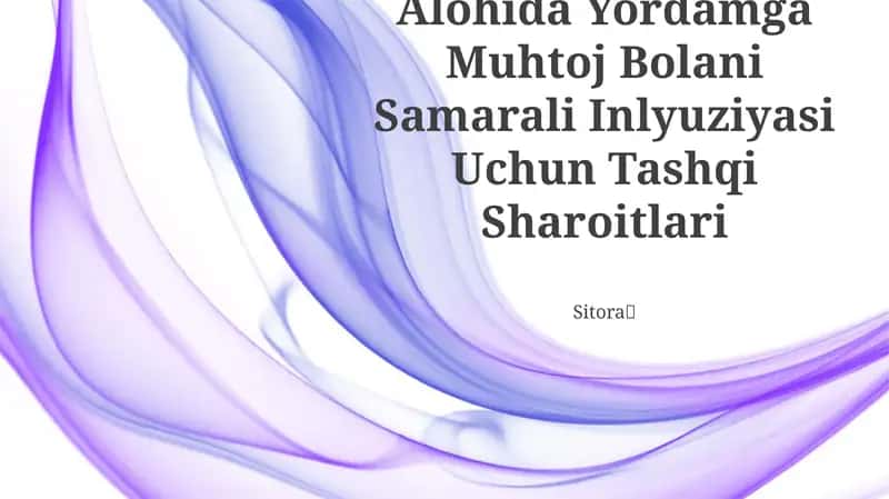 Alohida Yordamga Muhtoj Bolani Samarali Inlyuziyasi Uchun Tashqi Sharoitlari 1